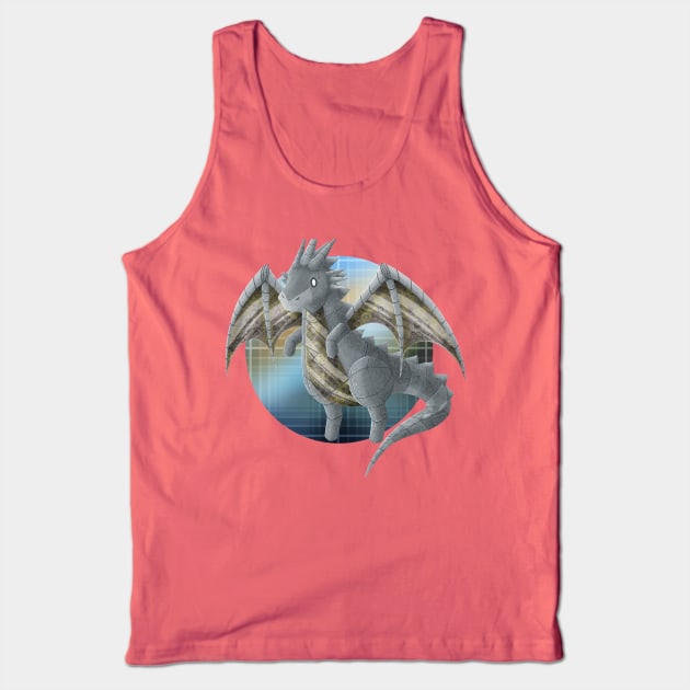 Kawaii Robotic Metal Dragon - With Background Tank Top by Chiisa